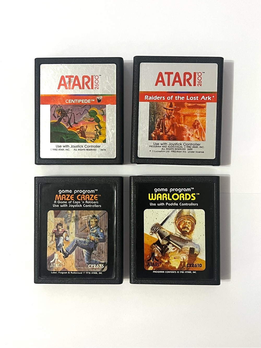 4 Atari 2600 Games Warlords Centipede Maze Craze Raiders Cleaned & Tested  Lot
